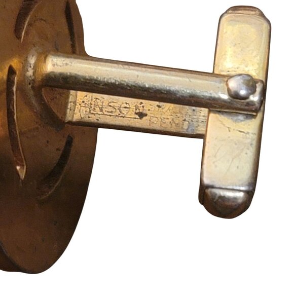 Vintage Anson Goldstone Oval Cufflinks Gold Tone Sparkling Sun Sitara Stone - Picture 8 of 8